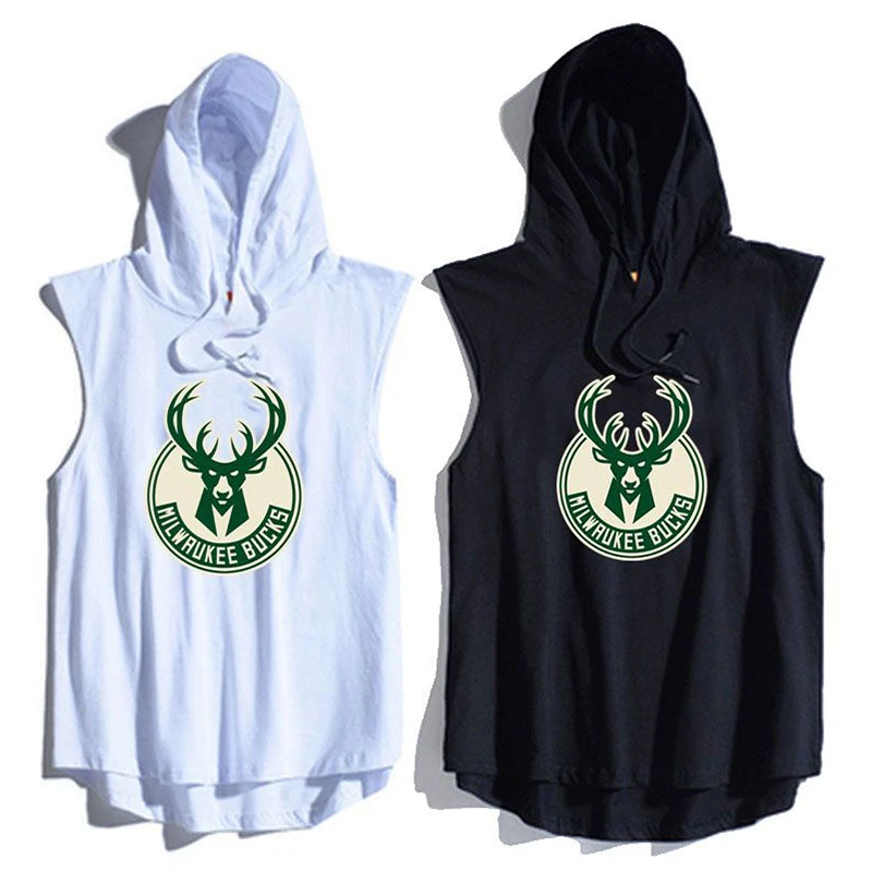 Custom All-Over Print Mens Loose Sleeveless Hoodie 320GSM