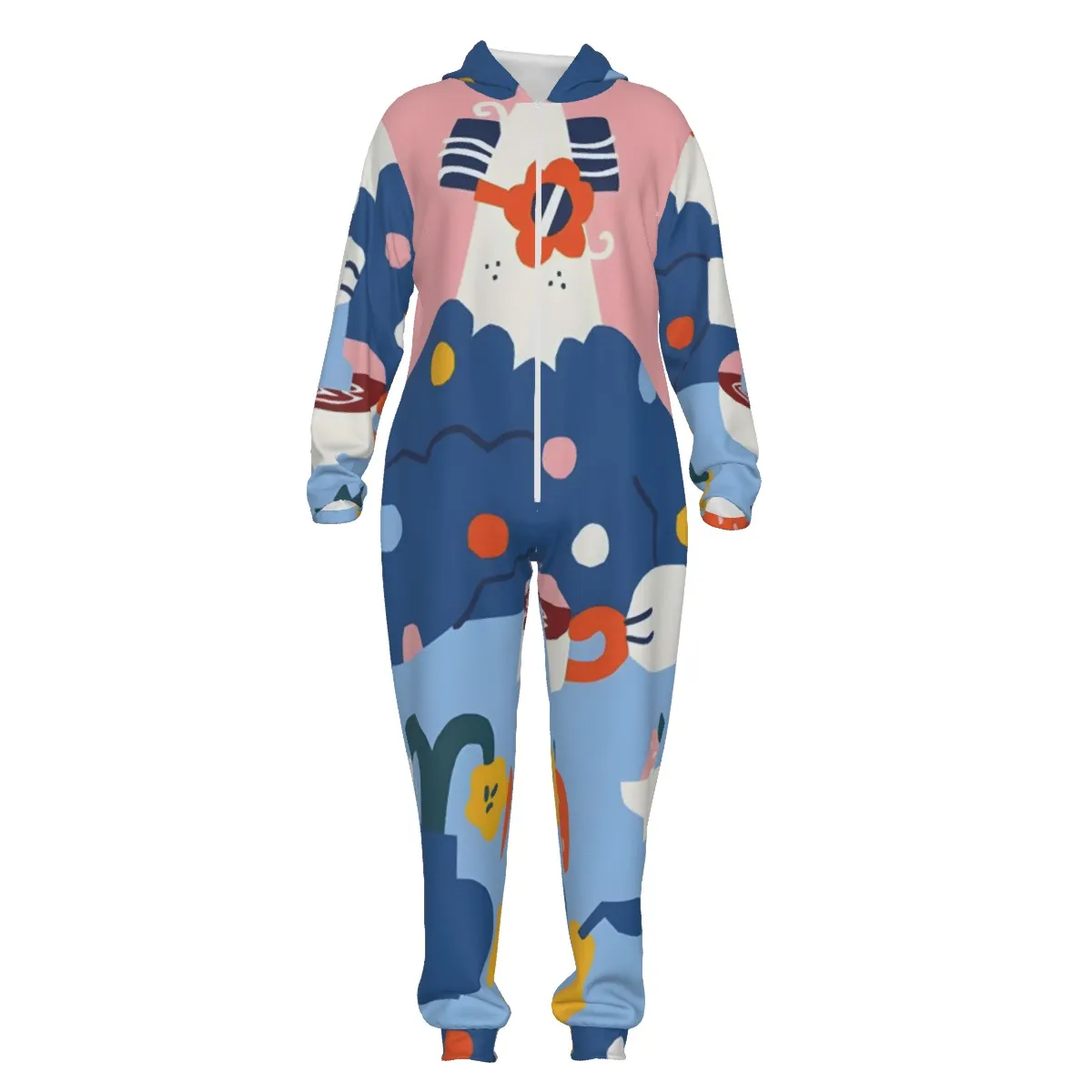 Custom All-Over Print Unisex Thickened Home Jumpsuit — custom home from SublimApparel